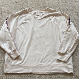 Lou & Grey Off-White Sweatshirt with Sleeve Stripes